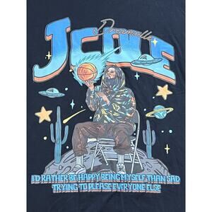 Dreamville J. Cole HipHop Space Graphic Print T Shirt Black Mens L